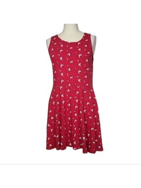 Cherokee Red White Floral Mini Dress Girls XL
